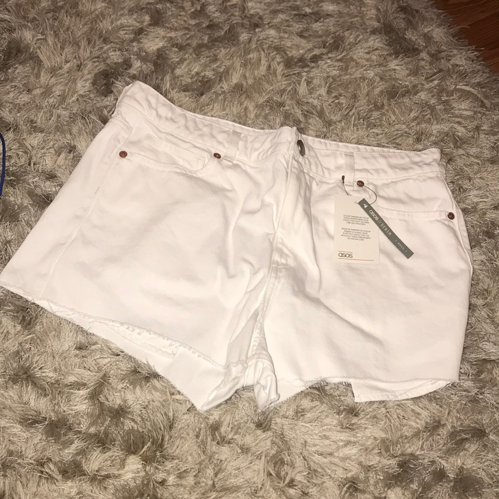 White denim shorts